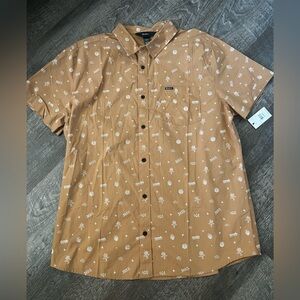 RVCA Kimura Short Sleeve Button Down Shirt-Size XL